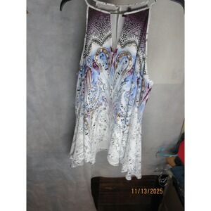 WHITE HOUSE BLACK MARKET Paisley Print Halter Neck Tank Top Size 2